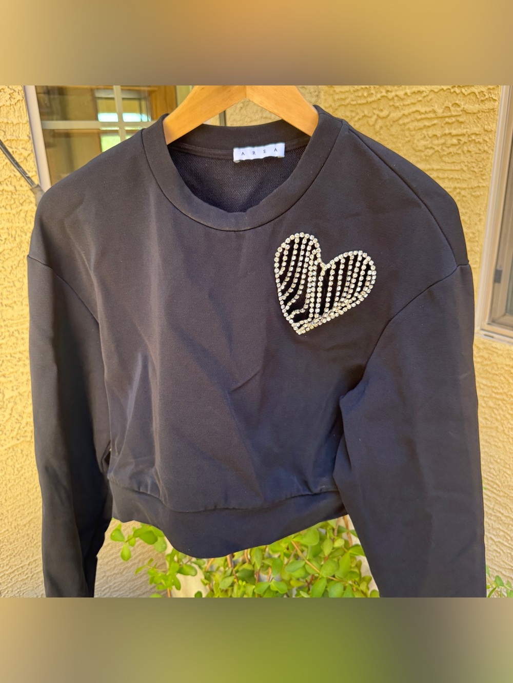 Area Crystal Heart Cutout Pullover - Picture 4 of 13